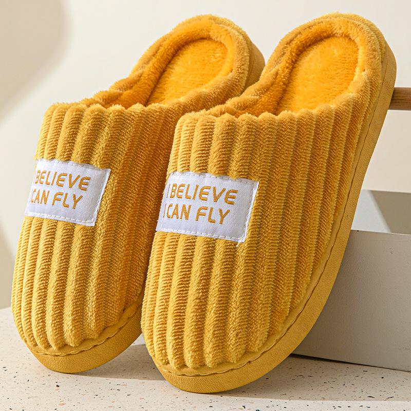 Cotton Slippers Autumn and Winter 2025 New Indoor Home Non-slip Household Plush Thick-soled Slippers Winter