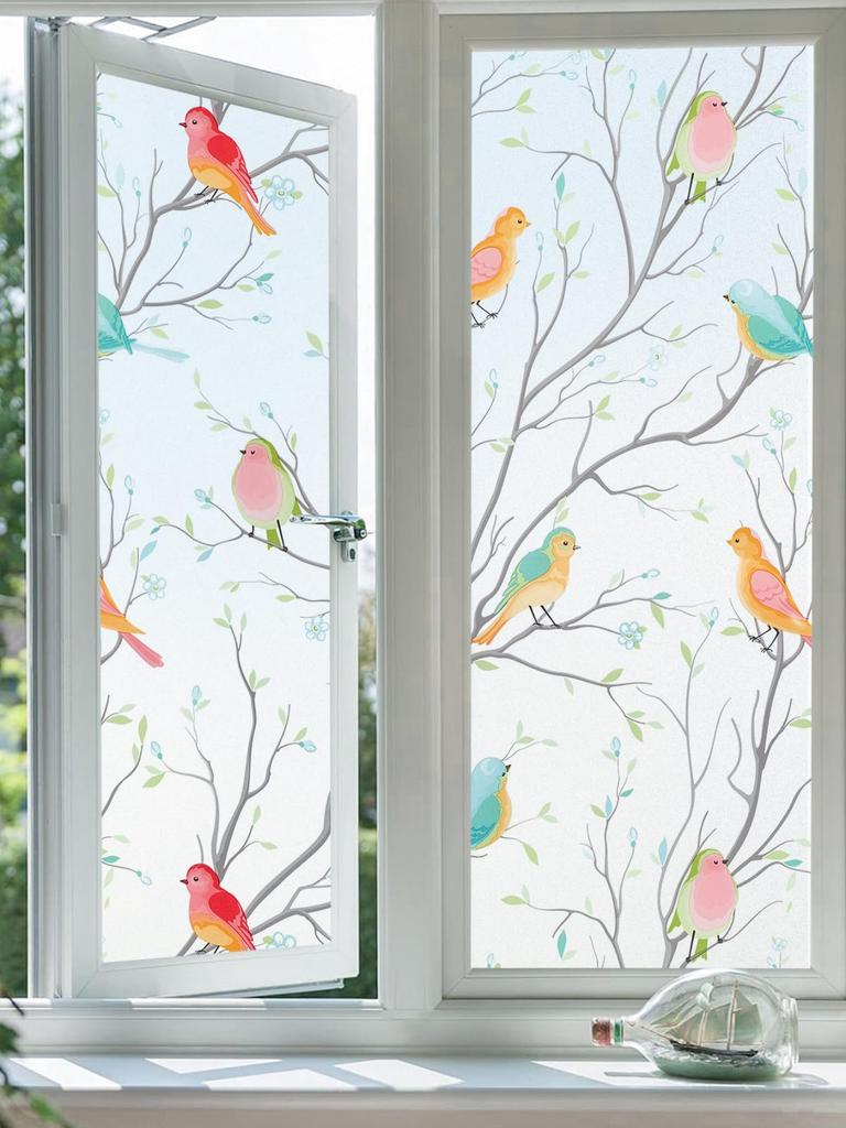 Матовая оконная пленка, статическое прилипание - УФ/тепло блокирующее покрытие для конфиденциальности для дома, ванной, офиса, стеклянных дверей