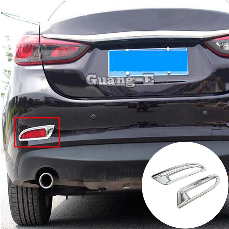 For Mazda6 Mazda 6 Atenza 2014 2015 2016 2017 2018 Car Detector ABS Trim Back Tail Rear Fog Light Lamp Frame Stick 2PCs