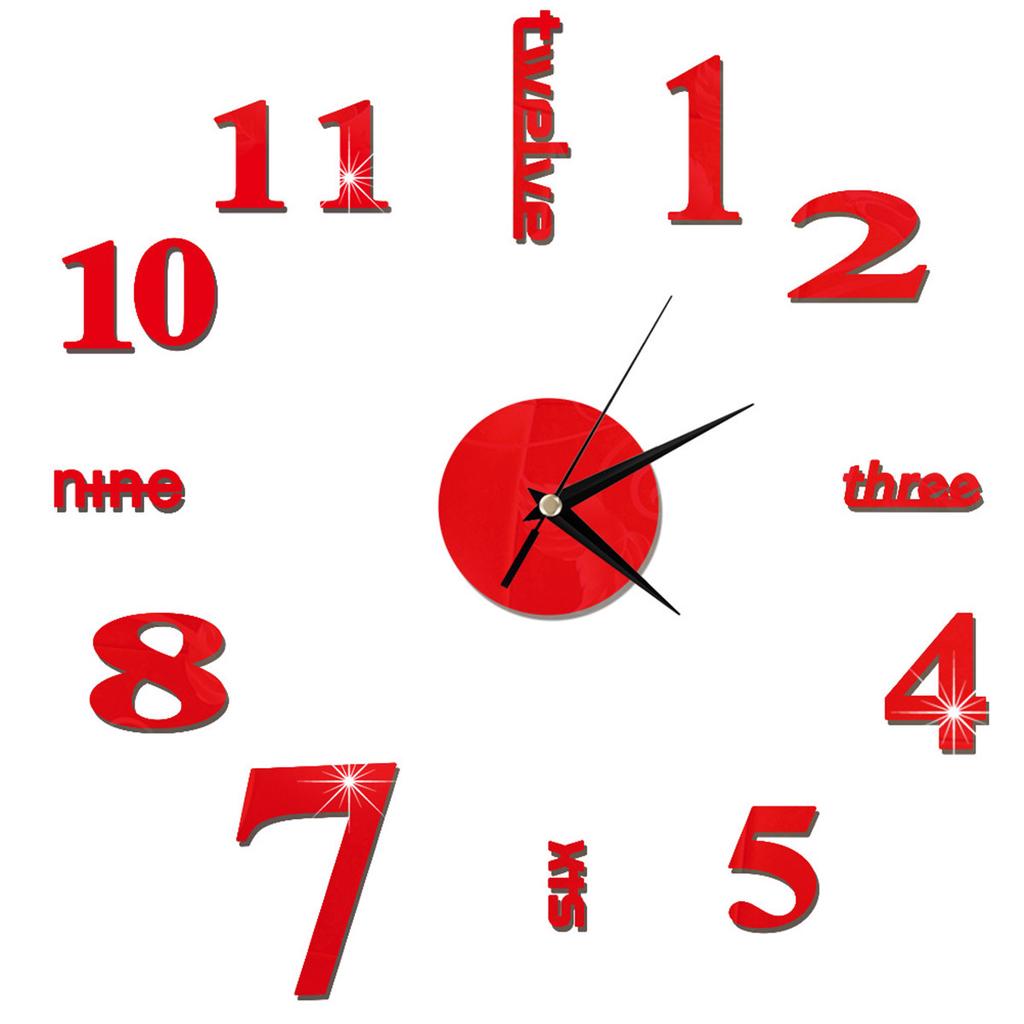 3D Wall Clock Mirror Wall Stickers Creative DIY Wall Clocks Removable Art Decal Sticker