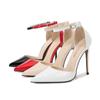 Women OL Sexy 12cm Point Toe Heels Ladies Stiletto Shoes Pointed Toe Shimmer Sexy Buckle 12cm Heel WZ