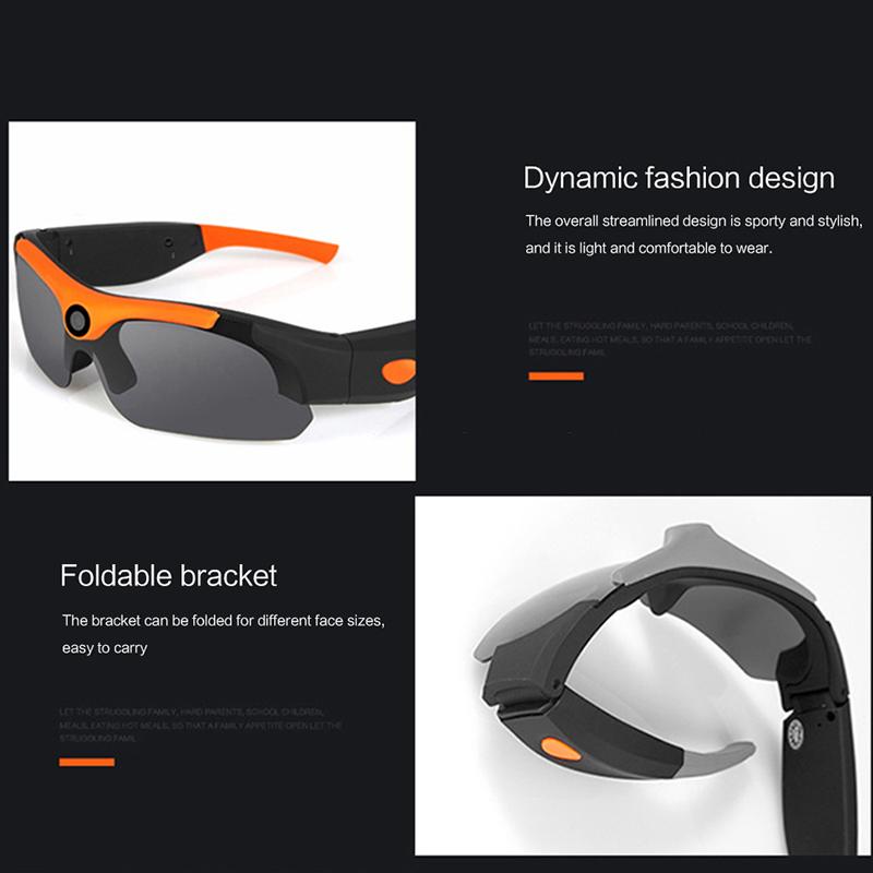 Модные солнцезащитные очки с камерой 1080p, широкоугольные уличные видеозапись, очки для глаз, спортивные умные солнцезащитные очки, видеокамера