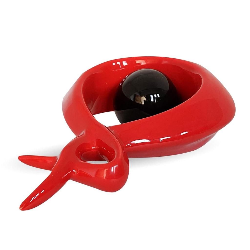 Керамическая спиральная статуэтка для украшения дома (Упаковка из 1 шт., КРАСНЫЙ и черный)