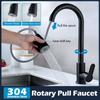 Kitchen Pull Out Faucets Kitchen Faucets Flexible Pull-Out Sink Mixer Tap 2 Modes Nozzle Cold and Hot Water Faucet 360° Rotation Faucet