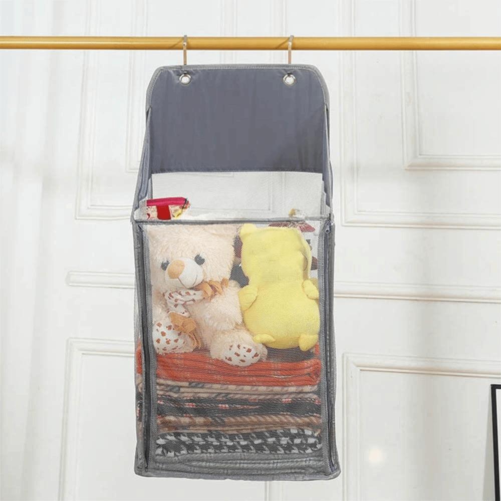 Large Capacity Hanging Mesh Laundry Basket Foldable Dirty Clothes Storage Bag Bedroom