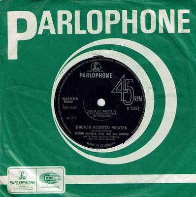 7-дюймовая пластинка SIMON DUPREE & THE BIG SOUND - Broken Hearted Pirates / She Gave M R5757 Parlophone 1969 UK Рок Б/У