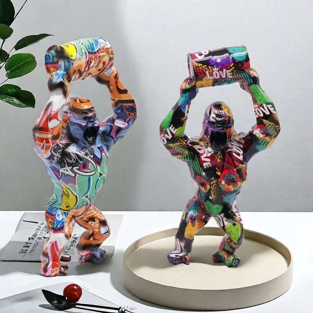 Creative Nordic Animal Orangutan Resin Sculpture Art Statue Nordic Home&Room Decoration Scene Decor, Theme Party Decor