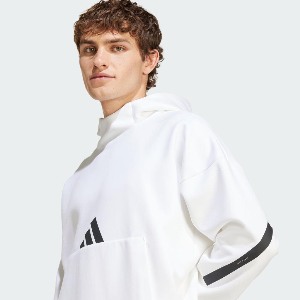 adidas ЗНЕ. True Healing Series FW24 Black Label Uniform Sports Casual Hoodie Men Hoodies White JF2454