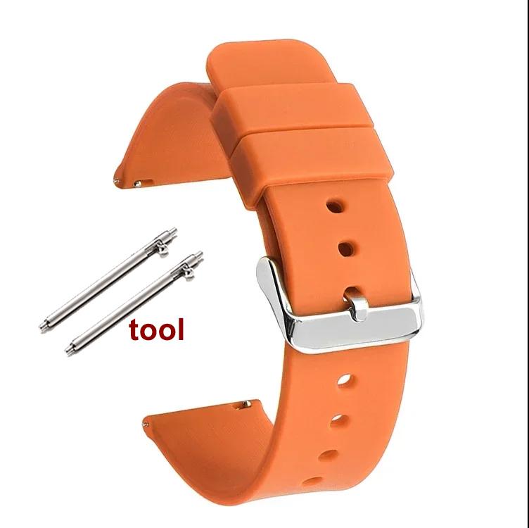 12/14/16mm 18mm 20mm 22mm 24mm Quick Release Silicone Strap Waterproof Rubber Wristband for Huawei GT2/GT3 Smart Watch Bracelet