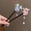 National Style Vintage Winding Flower Hairpin Classical Handmade Wooden Hair Stick Elegant Chinese Style Hanfu Headwear Women