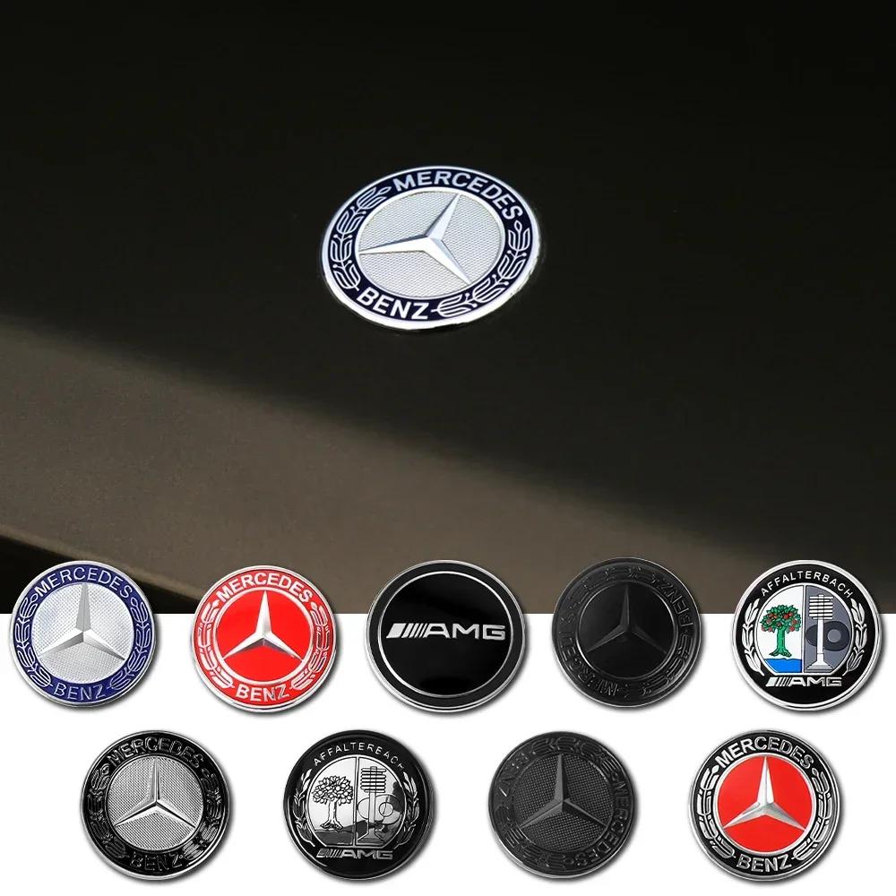 Car Sticker 57mm Car Front Hood Emblem Badge For Mercedes Benz AMG W203 W204 W210 W211 W212 W220 A0008171701 Bonnet 2 Pins Decor