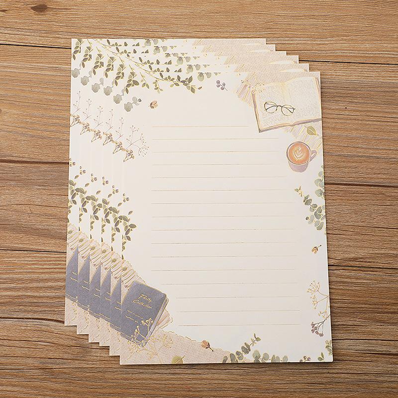 8pcs Vintage Writing Paper for Envelopes European Message Letter Set Office Love Envelope Letter Pads School Kawaii Stationery