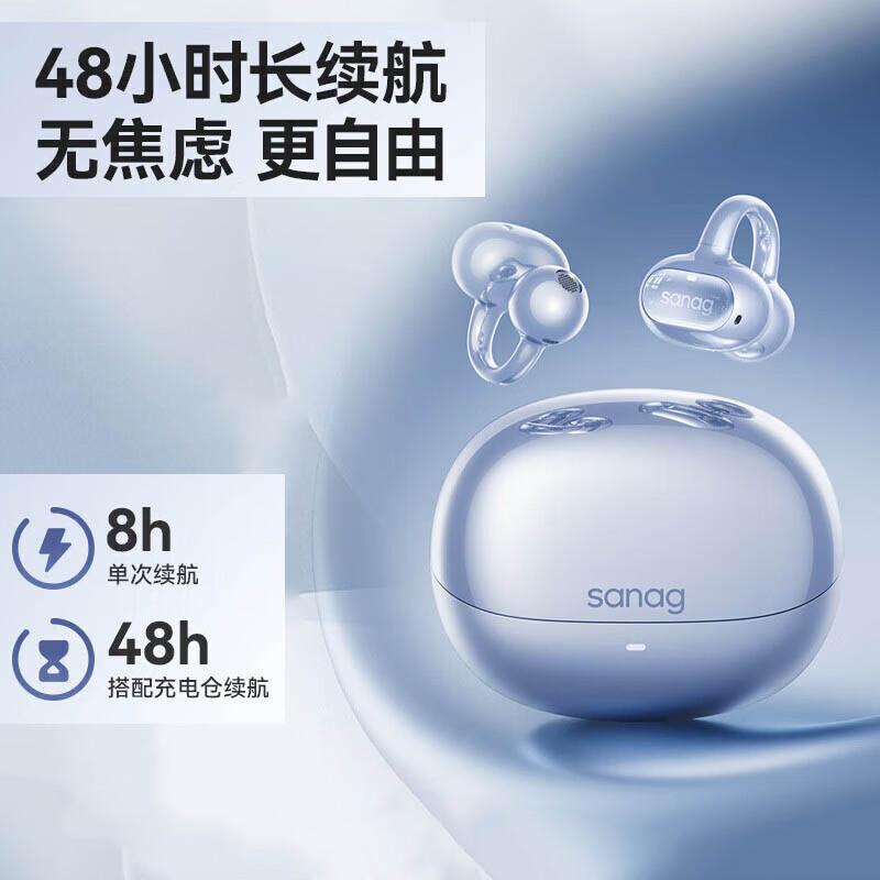 Беспроводные спортивные наушники SANAG S8S AiMax с открытыми ушными раковинами и клипсой Bluetooth