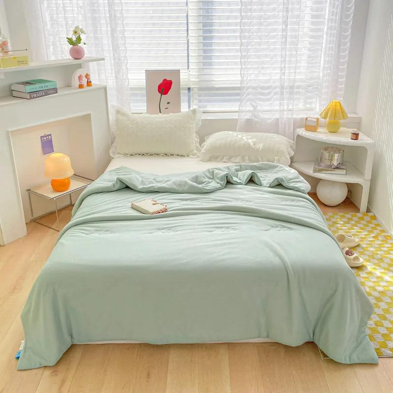 Новое клетчатое летнее одеяло с возможностью проветривания, удобное тонкое моющееся одеяло