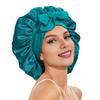 Satin Hair Bonnet for Sleeping Women Double-Layer Faux Silk Cap with Tie Curling