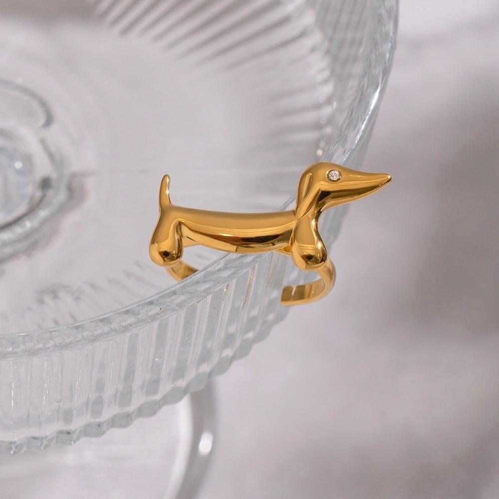 Cat Dog Ring Lines Women Jewelry Vintage Opening Ring Ladies