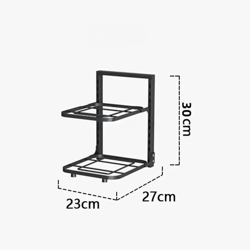 Pot Rack Kitchen Organizer Cabinet Adjustable Assembled Detachable Metal Storage Bowl Shelf Multilayer Simple Pot Rack Organizer