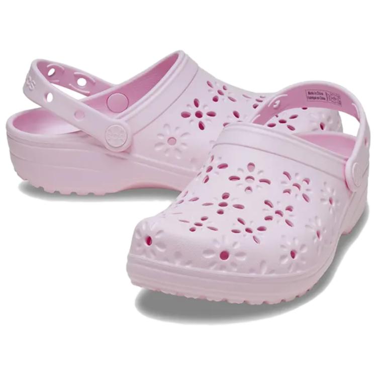 Crocs Classic Flower Bud EVA Round Toe Lightweight Clogs Women Clogs Pink 210927-6ZW
