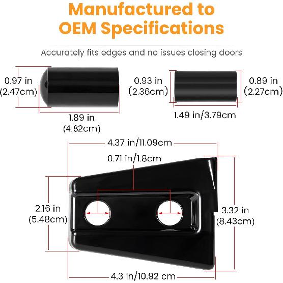 Накладки на дверные петли Внешние аксессуары для Jeep Wrangler JK JKU Sport Rubicon Sahara X Unlimited 2-дверный и 4-дверный 2007-2018 (Черный 8 шт.)
