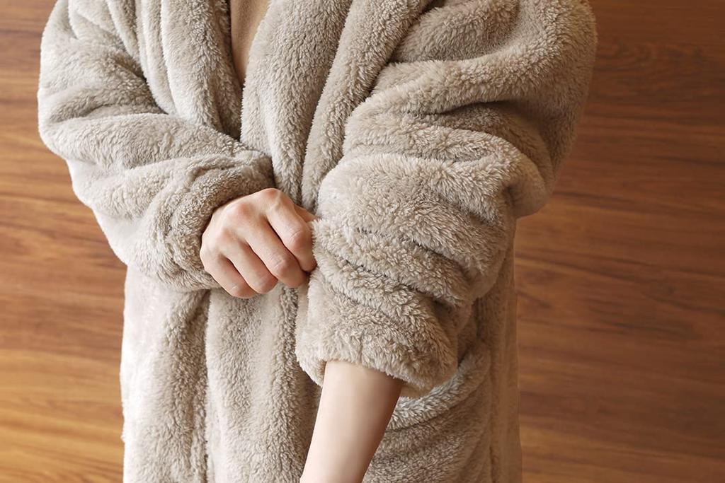 Daikai Louboa Кардиган для дома Длинный Однотонный Темно-серый Женский Свободный 73667