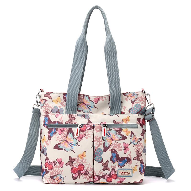 Женская сумка с цветочным узором, винтажная сумка через плечо, большая вместимость, сумка через плечо