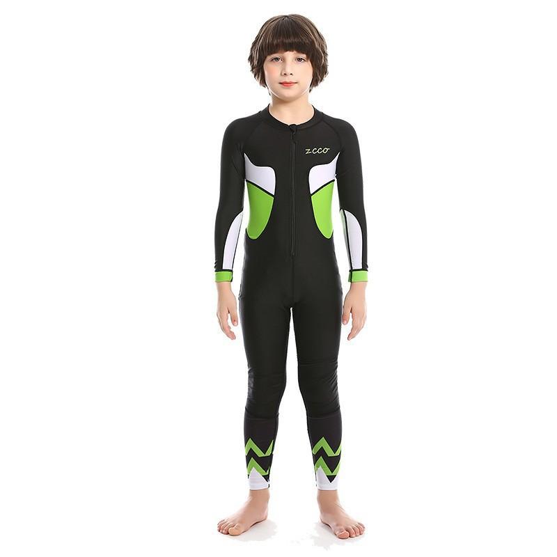 Kids Rash Guard Swimsuit Long Sleeve One-Piece UV Protection Quick Dry Dive Suit Boys Girls