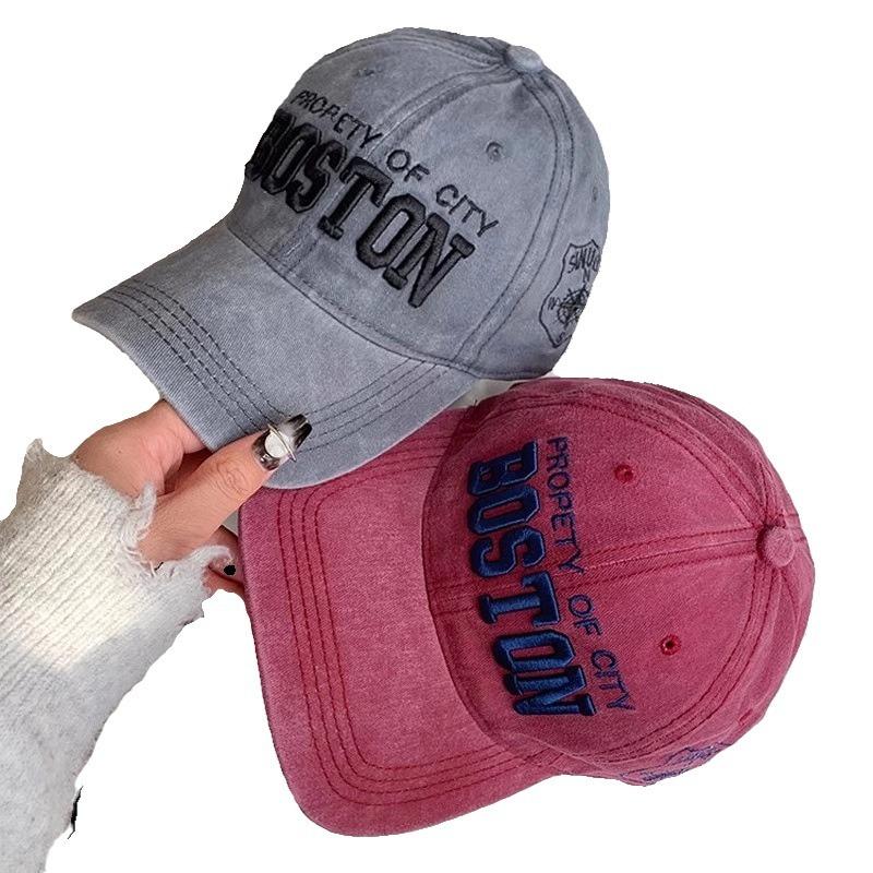 Американская ретро бейсболка женская весна лето вышивка универсальный лицо маленькая широкополая кепка большая окружность головы