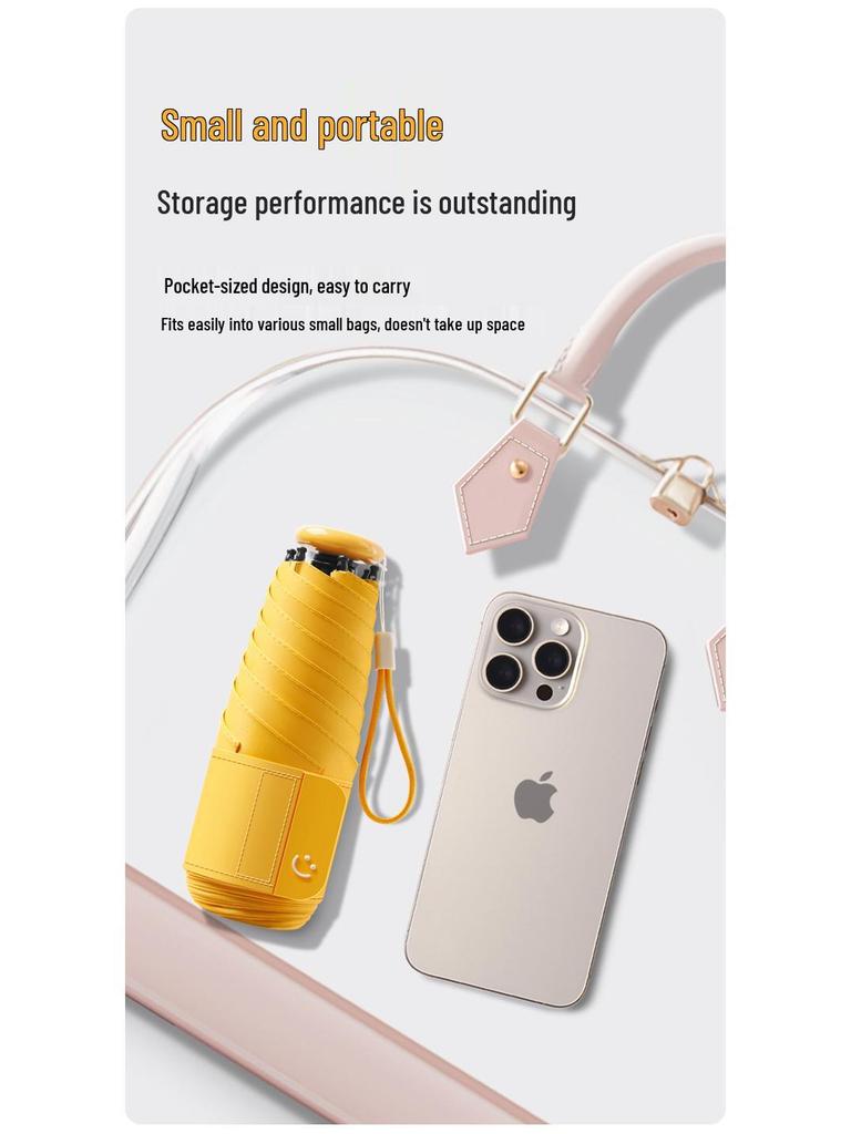 Мини Ультралегкие Капсульные Зонты: Женский солнцезащитный крем и защита от УФ-лучей с индивидуальной рекламой.