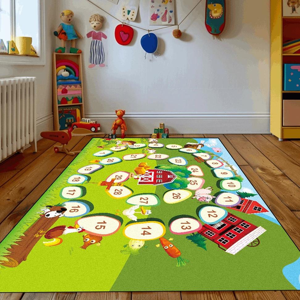 Cartoon Alphabet Hopscotch Carpet Carpets for Living Room Bedroom Floor Mat Large Area Rugs Children's Room Decor Anti-slip Rug