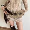 Spicy Girl Style Furry Waistband Y2K Plush Waist Belt Fashion Leather Fur Belt  Daily