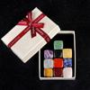 10Pcs/Box Natural Semi-Precious Stone,Square Crystal Gems Ornaments Decorative Collections,Mother's Day, Christmas, Thanksgiving Gifts, Box 7x9 Cm