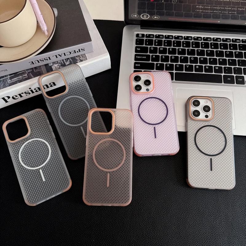 Hot Matte Heat Dissipation Magnetic Phone Case for iPhone 17 12 13 14 15 16 Pro Max Wireless Charging Hard PC Protective Cover