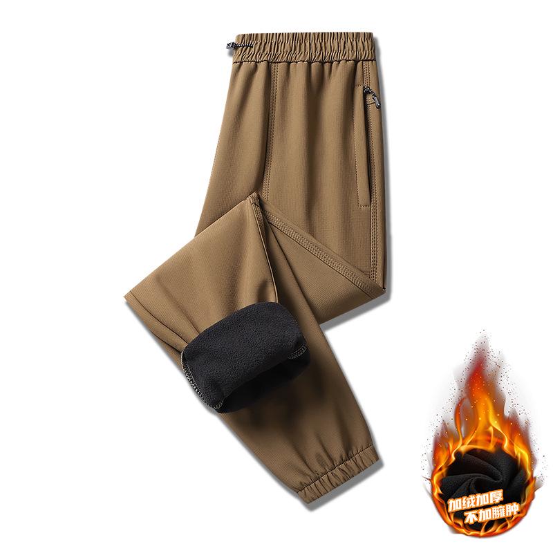 Осенне-зимние унисекс ветрозащитные софтшелл брюки для хайкинга с водонепроницаемой бархатной подкладкой, с возможностью нанесения логотипа