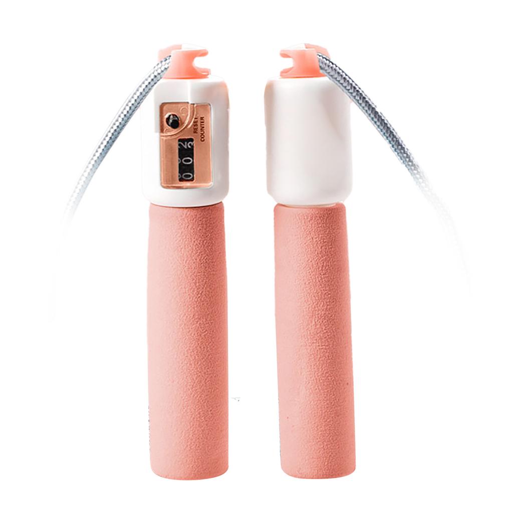 Скакалка со счетчиком Регулируемая скакалка Скоростная скакалка Кабель для тестов и соревнований Розовая