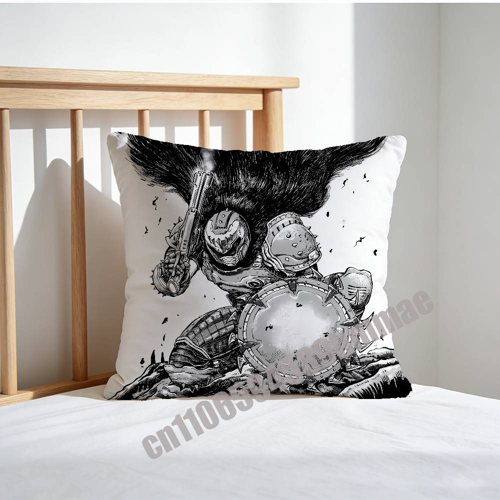 For Game D-Doom Slayer Throw Pillow Case Sham 45X45Cm 40X40Cm Square Car Pillowcase Pad Cushion Cover