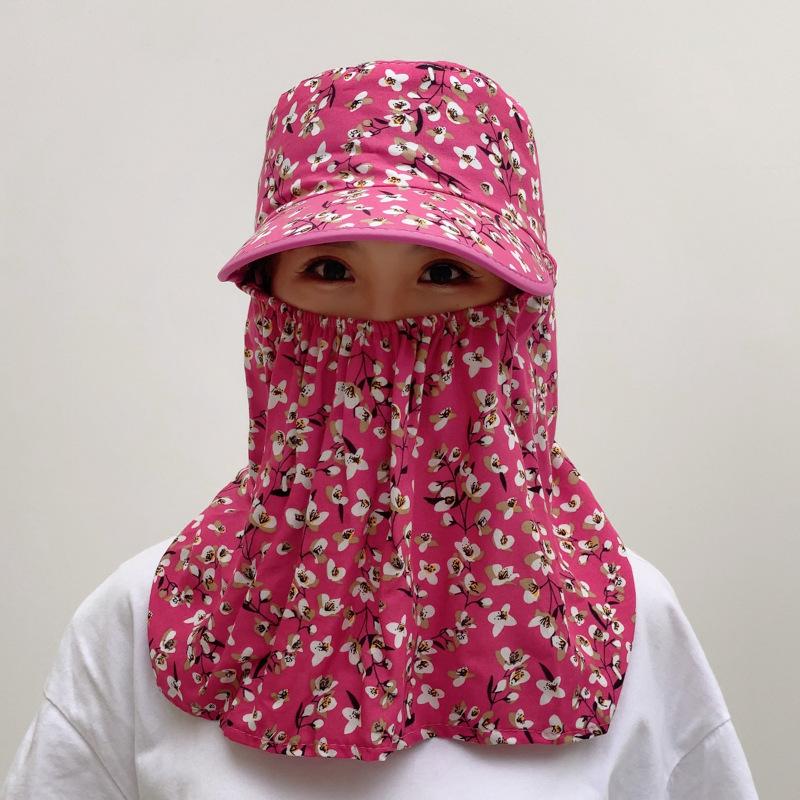Женская летняя шляпа от солнца с широкими полями, шалью и маской для лица для езды на велосипеде и сбора чая - Дышащая и защитная.