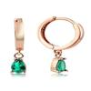 Женские серьги-капли из стерлингового серебра 925 пробы с изумрудом