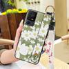 Lanyard Anti-knock Phone Case For TCL 40SE/T610K Dirt-resistant Flower Silicone Protective Ring Oil Painting Shockproof