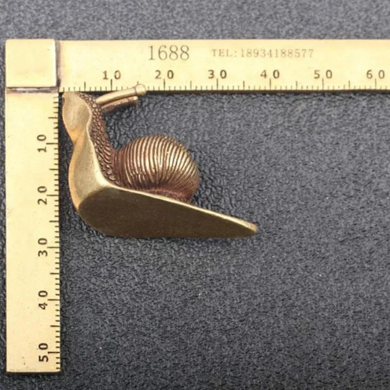 Личность ретро чистая медь мини-статуя улитки украшения стол антикварный латунный чай коллекция домашних животных украшения для гостиной