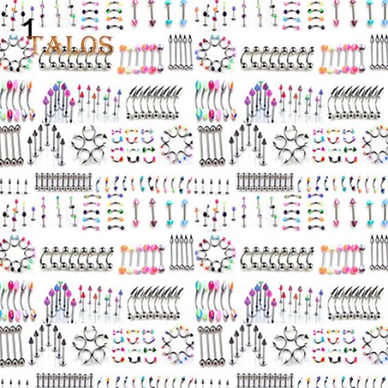 Fashion Multicolor Piercing Unisex Body Eyebrow Belly Tongue Bar Ring Trinket