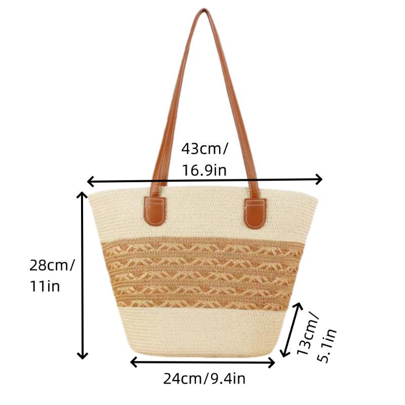 Плетеная сумка через плечо, универсальная сумка ручной работы, сумка-тоут большой вместимости, пляжная сумка для отпуска, корзина для овощей, женская сумка