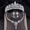 Комплекты свадебных украшений со стразами и кристаллами для женщин, тиара, корона, ожерелье, серьги, выпускной, комплекты свадебных украшений для невесты