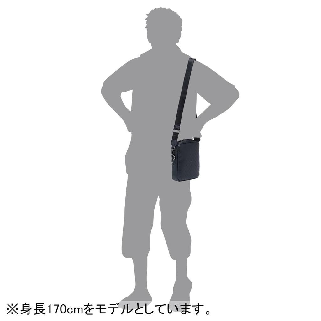 Unisex Shoulder Bag with BLACK KINGSMen's/Women's (Vertical) Fleur-de-lis Monogram, Compact, PVC, Water-repellent