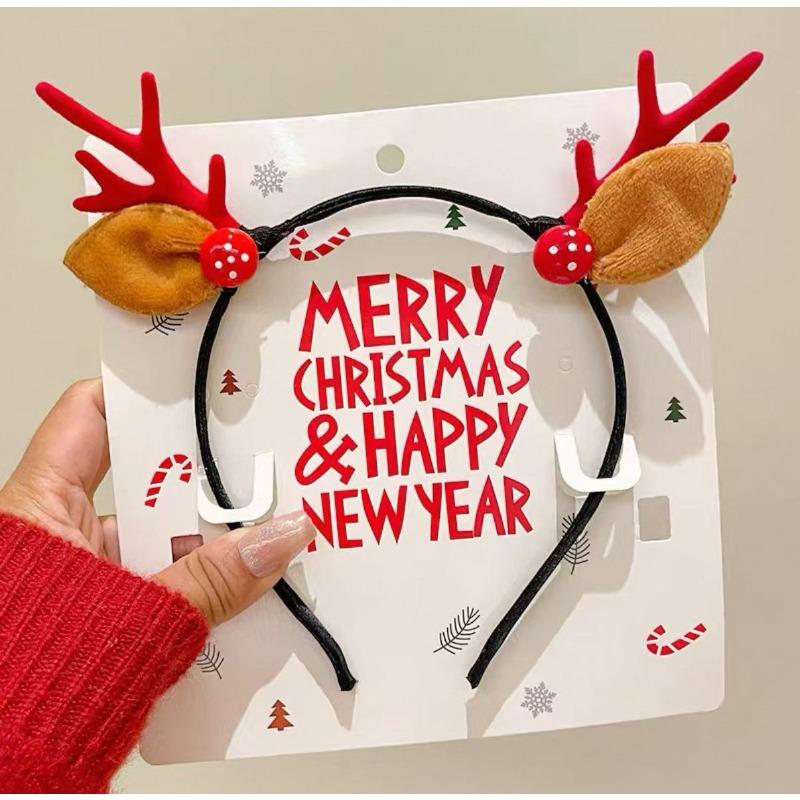 Рождественская повязка на голову рождественский колокольчик из рога лося с блестками рождественская повязка для волос с новым годом реквизит для фотосессии веселый рождественский декор подарки для детей