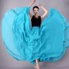 Dance Skirt Women Double Have Liner Chiffon Skirts Elastic Waist Ruffled Maxi Skirts Elegant Female Big-hem Skirts 720 Degrees