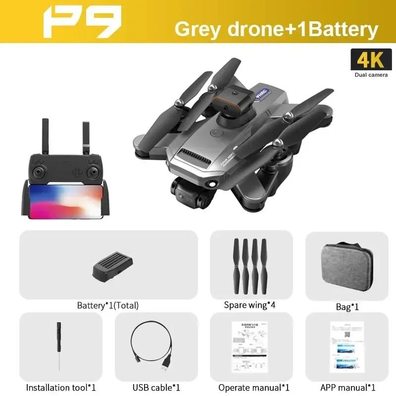 P9 Drone 4k Hd Dual Camera Four-sided Obstacle Avoidance Optical Flow Rc Helicopter Professional Foldable Quadcopter Toys