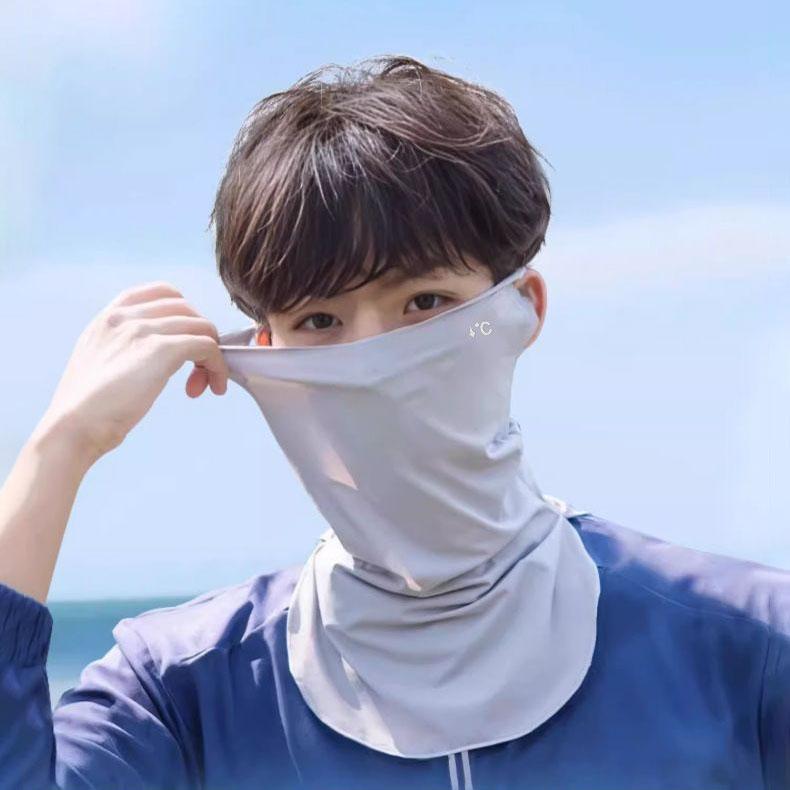 Летняя солнцезащитная маска Ice Silk для женщин, защита от ультрафиолета для езды на велосипеде, солнцезащитный шарф для шеи, длинная маска для шеи, маска для лица для мужчин