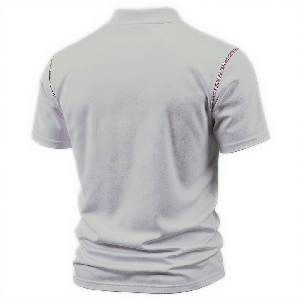 Men  Standing Collar  Leisure  Short Sleeves  T-Shirt