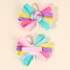2Pcs Trendy Lollipop Hair Clip Sweet Rainbow Candy Ribbon Hairpin Cute Popular Bow Barrette For Girls Kids Headdress Accessories