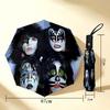 Kiss Band 8 Ribs 3Fold Black Glue Uv Protection Umbrella Sun Protection Rainproof Compact Folding Umbrella For Travel Daily Use C9241551